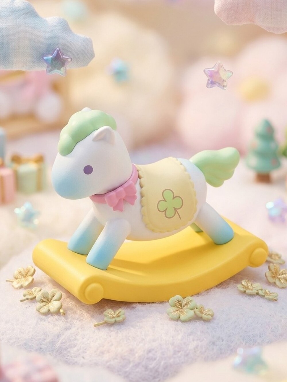 Sanrio Pompompurin Rocking Horse Mini Figurine 2022 Kawaii Pastel Collectible